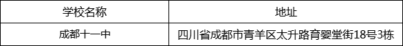 成都市成都十一中地址在哪里？