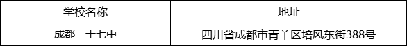 成都市成都三十七中地址在哪里？