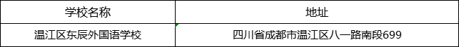 成都市溫江區(qū)東辰外國語學(xué)校地址在哪里？