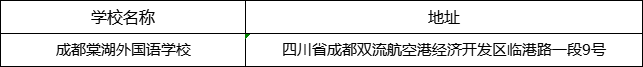 成都市成都棠湖外國語學(xué)校地址在哪里？