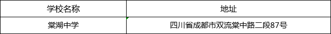 成都市棠湖中學(xué)地址在哪里？