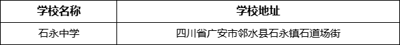 廣安市石永中學(xué)學(xué)校地址在哪里？