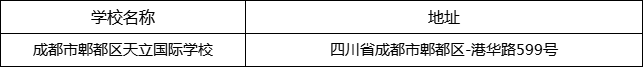 成都市郫都區(qū)天立國(guó)際學(xué)校地址在哪里？