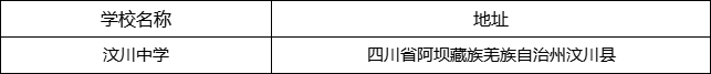 阿壩州汶川中學(xué)地址在哪里？