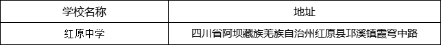 阿壩州紅原中學(xué)地址在哪里？