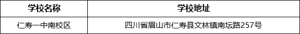 眉山市仁壽一中南校區(qū)學(xué)校地址在哪里？