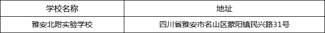 雅安市雅安北附實驗學校地址在哪里？