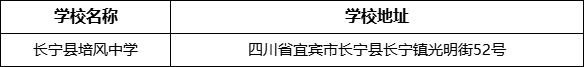 宜賓市長寧縣培風(fēng)中學(xué)學(xué)校地址在哪里？