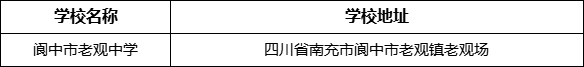 南充市閬中市老觀中學(xué)地址在哪里？