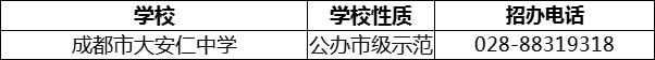 2024年成都市安仁中學(xué)招辦電話是多少？
