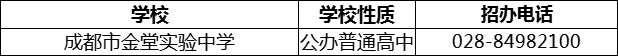 2024年成都市金堂實(shí)驗(yàn)中學(xué)招辦電話是多少？