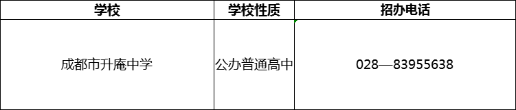 2024年成都市升庵中學(xué)招辦電話是多少？