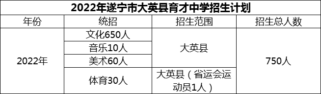 2024年遂寧市大英縣育才中學(xué)招生計(jì)劃是多少？