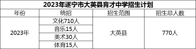 2024年遂寧市大英縣育才中學(xué)招生計(jì)劃是多少？