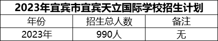 2024年宜賓市宜賓天立國(guó)際學(xué)校招生計(jì)劃是多少？