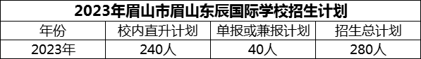 2024年眉山市眉山東辰國(guó)際學(xué)校招生計(jì)劃是多少？