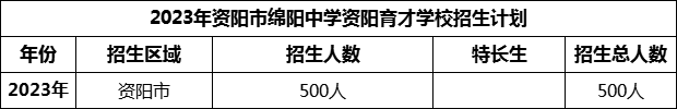 2024年資陽市綿陽中學(xué)資陽育才學(xué)校招生計(jì)劃是多少？