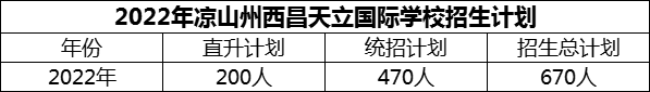 2024年涼山州西昌天立國際學(xué)校招生計劃是多少？