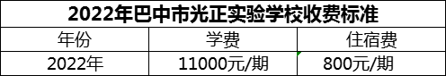 2024年巴中市光正實驗學(xué)校學(xué)費多少錢？